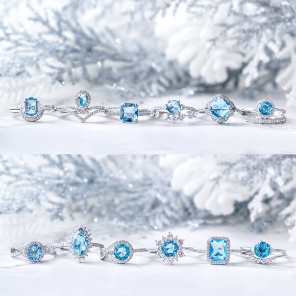 Blue Topaz Gem vintage style ring, size 7, 925 Sterling Silver Charmed Aroma - Picture 7 of 9